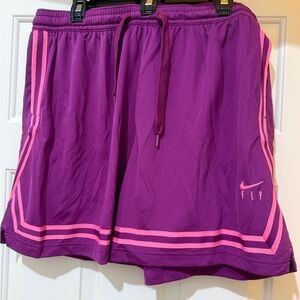 Nike Fly Dri-FIT Basketball Magenta Shorts with Pink Stripes. 6in inseam.